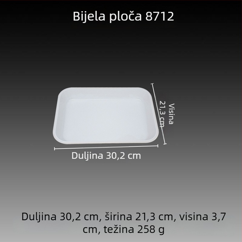 Melamin pravokutni pladanj s glaziranom površinom, otisnuto logo i mogućnost prilagodbe.