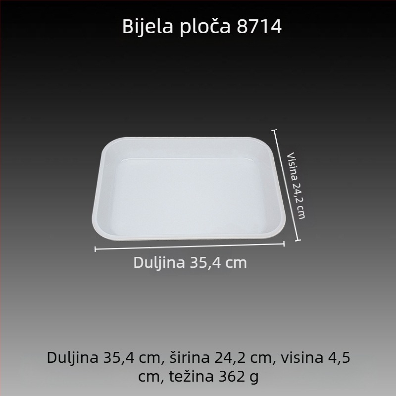 Melamin pravokutni pladanj s glaziranom površinom, otisnuto logo i mogućnost prilagodbe.