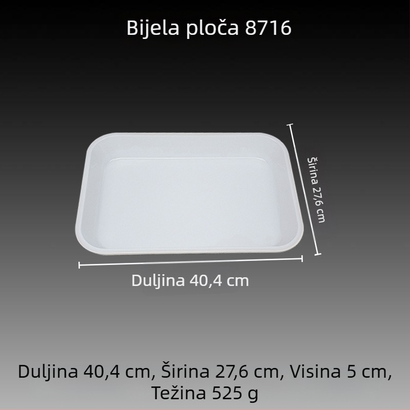 Melamin pravokutni pladanj s glaziranom površinom, otisnuto logo i mogućnost prilagodbe.