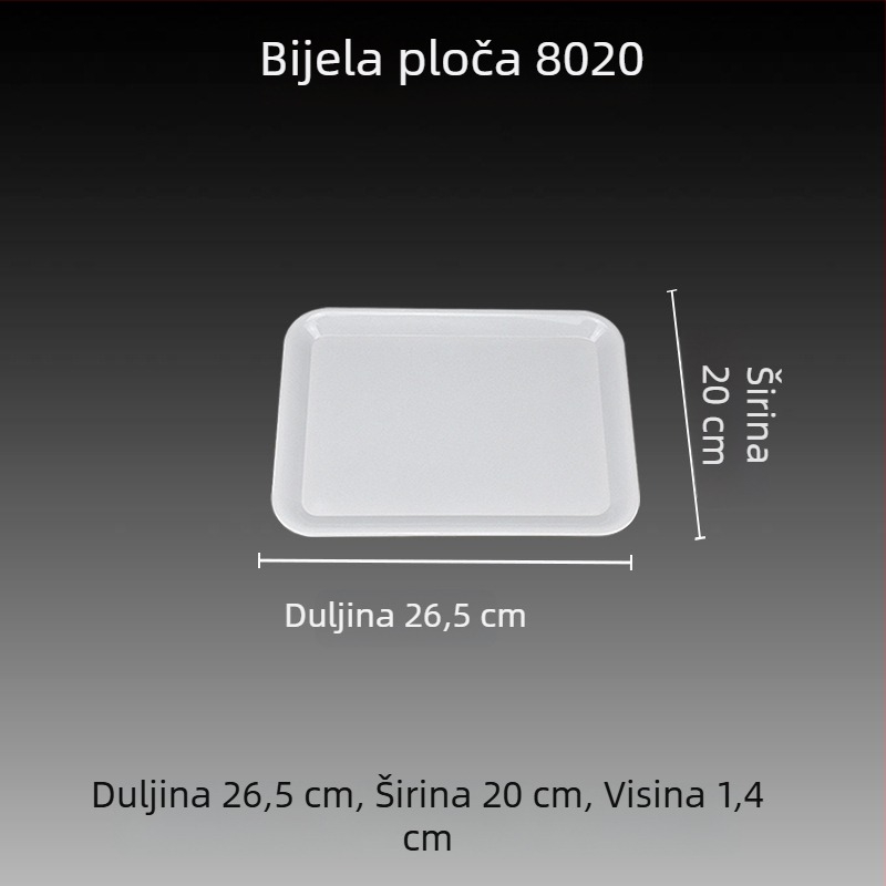 Melamin pravokutni pladanj s glaziranom površinom, otisnuto logo i mogućnost prilagodbe.