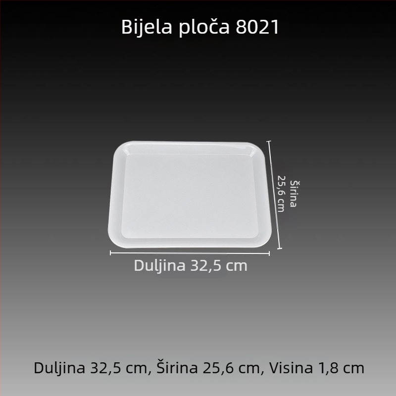 Melamin pravokutni pladanj s glaziranom površinom, otisnuto logo i mogućnost prilagodbe.