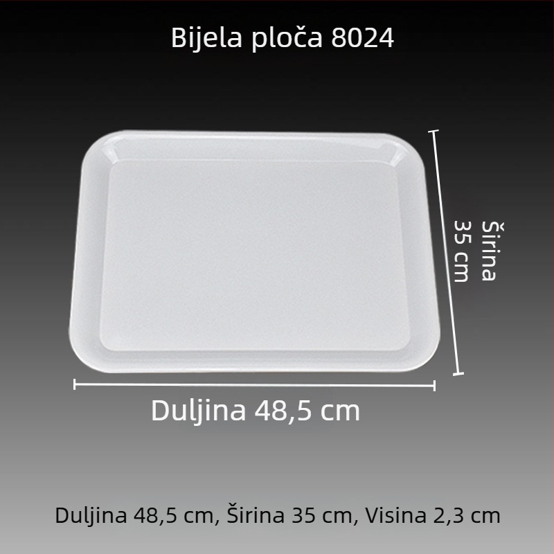 Melamin pravokutni pladanj s glaziranom površinom, otisnuto logo i mogućnost prilagodbe.