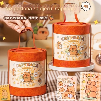 Capybara set za uredske potrepštine s dizajnom Hug Bucket – Pintu poklon kutija za rođendan i maturu