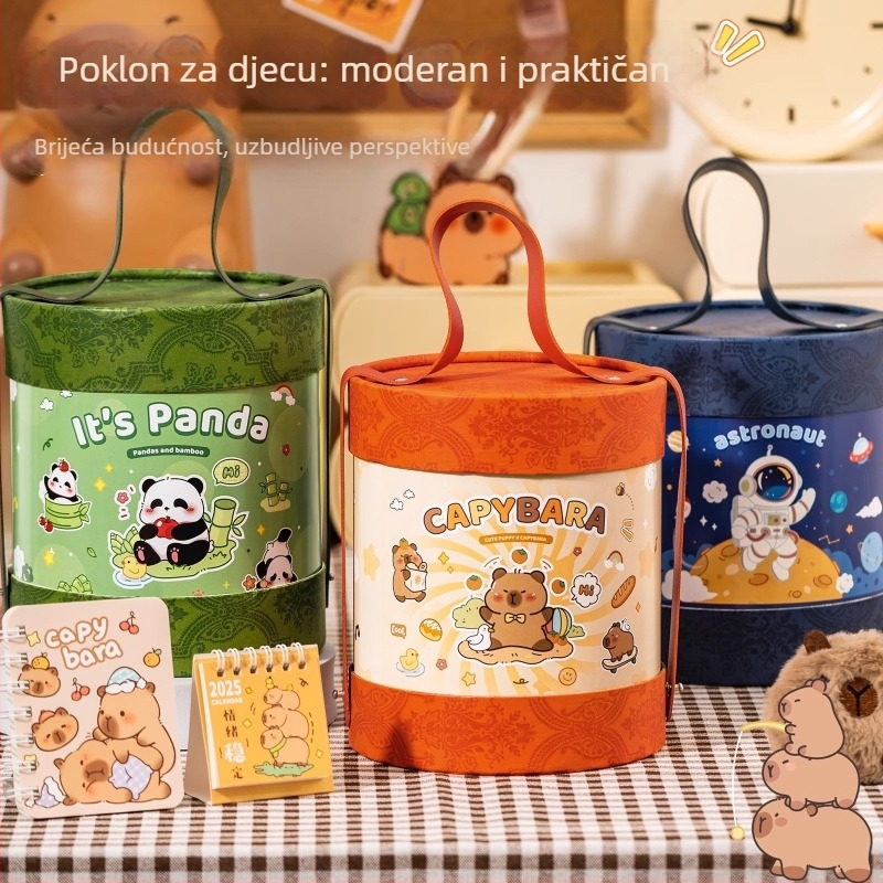 Capybara set za uredske potrepštine s dizajnom Hug Bucket – Pintu poklon kutija za rođendan i maturu