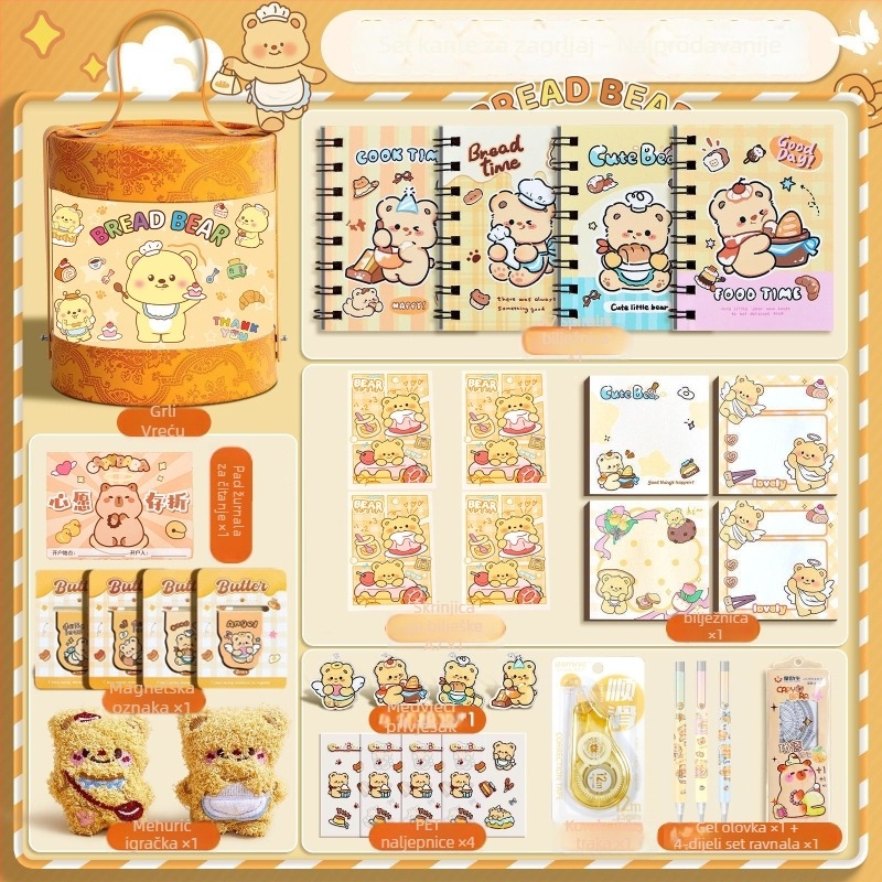 Capybara set za uredske potrepštine s dizajnom Hug Bucket – Pintu poklon kutija za rođendan i maturu