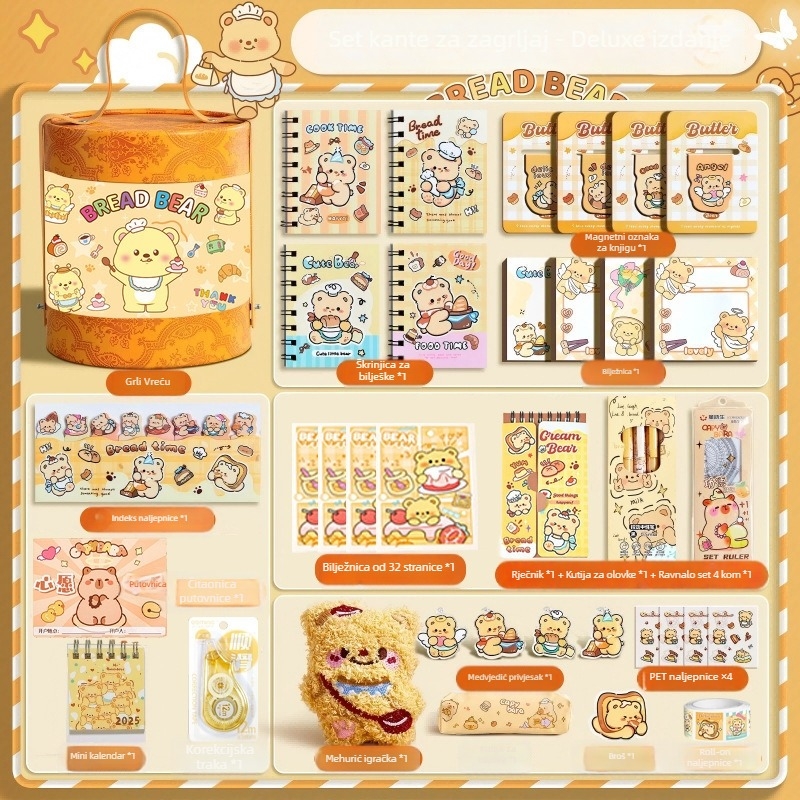 Capybara set za uredske potrepštine s dizajnom Hug Bucket – Pintu poklon kutija za rođendan i maturu