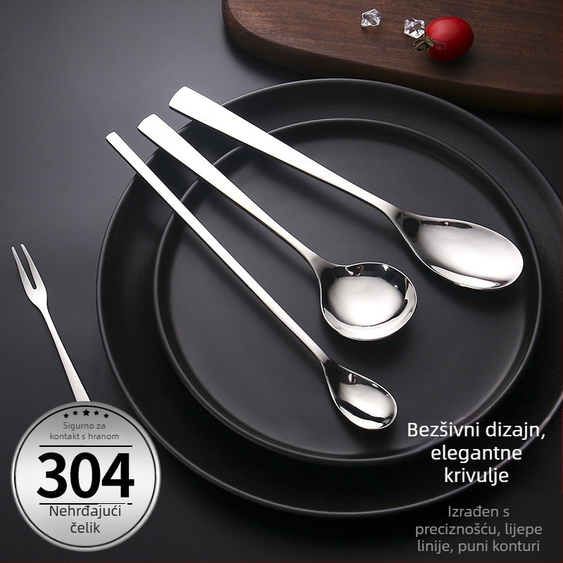 Set noževa, vilice i žlice za steak od 304 nehrđajućeg čelika, ogledni sjaj, modern stil