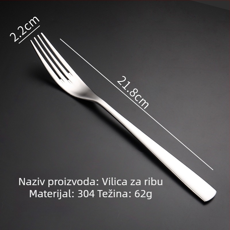 Set noževa, vilice i žlice za steak od 304 nehrđajućeg čelika, ogledni sjaj, modern stil