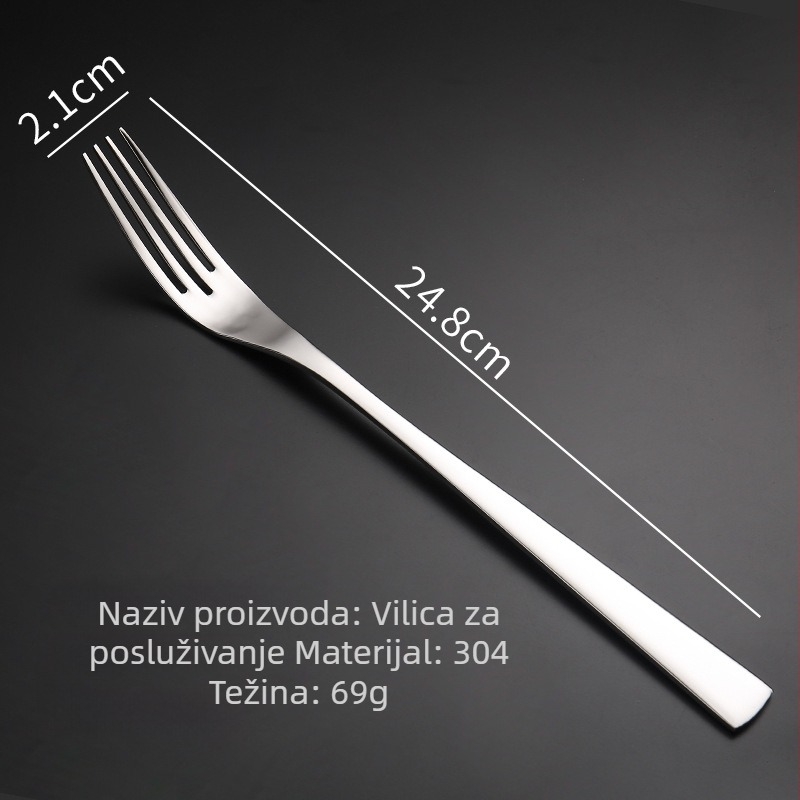 Set noževa, vilice i žlice za steak od 304 nehrđajućeg čelika, ogledni sjaj, modern stil