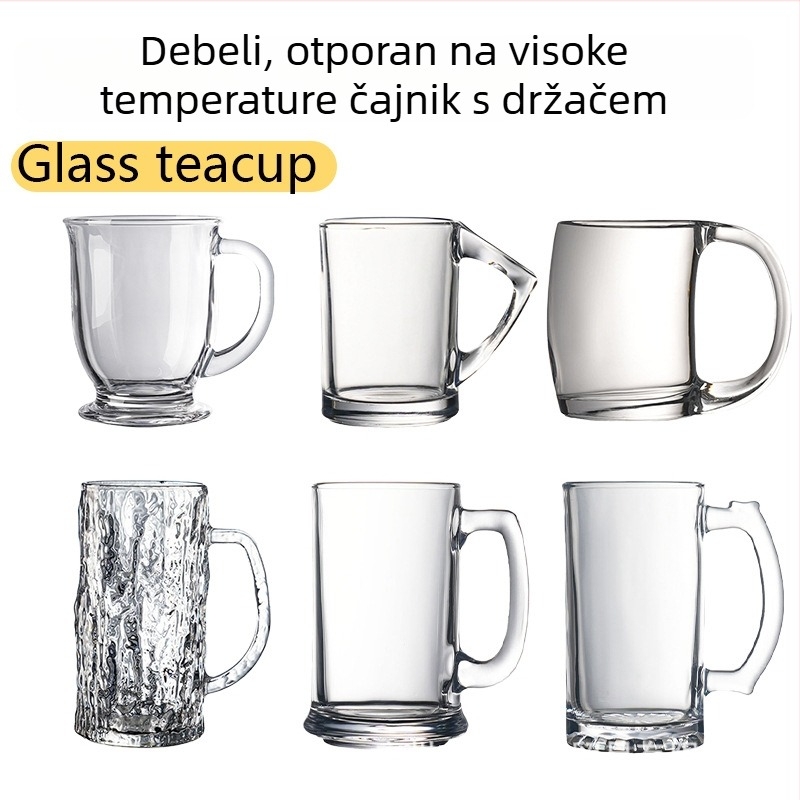 Staklena šalica za čaj, otporna na toplinu, nepravilan oblik, šestodijelni set, prilagodljivo