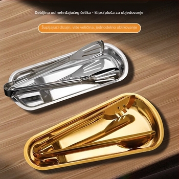 Nehrđajući čelični pladanj za posuđe za buffet s oblikom ventilatora i kvadratnim pločama