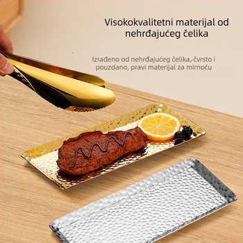 Nehrđajući čelični pladanj za posuđe za buffet s oblikom ventilatora i kvadratnim pločama