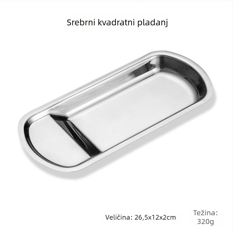 Nehrđajući čelični pladanj za posuđe za buffet s oblikom ventilatora i kvadratnim pločama