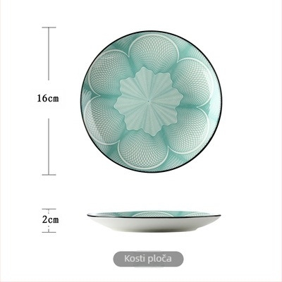 Porcelanski kružni tanjur (mikrovalna kompatibilnost; otisak logotipa; mogućnost prilagodbe)