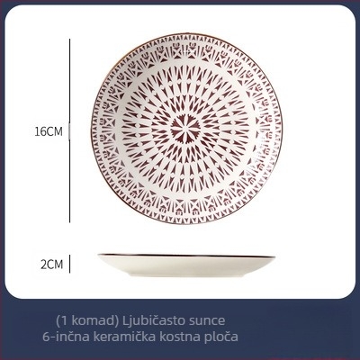 Porcelanski kružni tanjur (mikrovalna kompatibilnost; otisak logotipa; mogućnost prilagodbe)