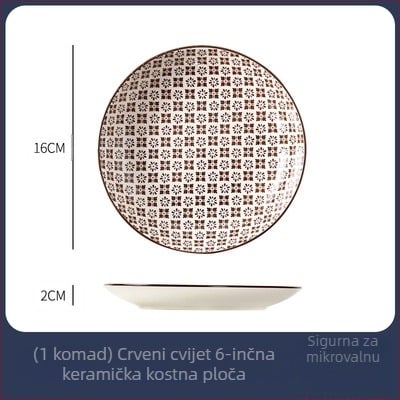Porcelanski kružni tanjur (mikrovalna kompatibilnost; otisak logotipa; mogućnost prilagodbe)
