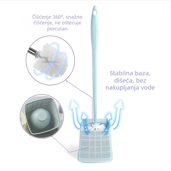 Set četke za WC s dugačkom drškom za temeljito čišćenje kutova – plastika, 122 g, multipack pakiranje, Meishuo