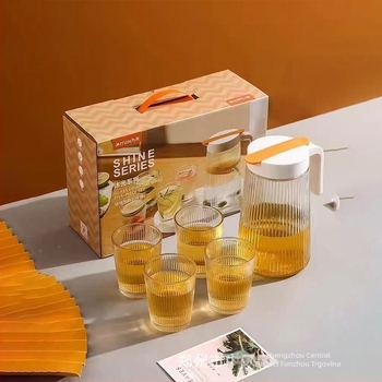 Pet dijelni stakleni set za vodu, Nine days, staklo od soda-lime, moderan minimalistički stil, pogodan za poslovne i promotivne darove