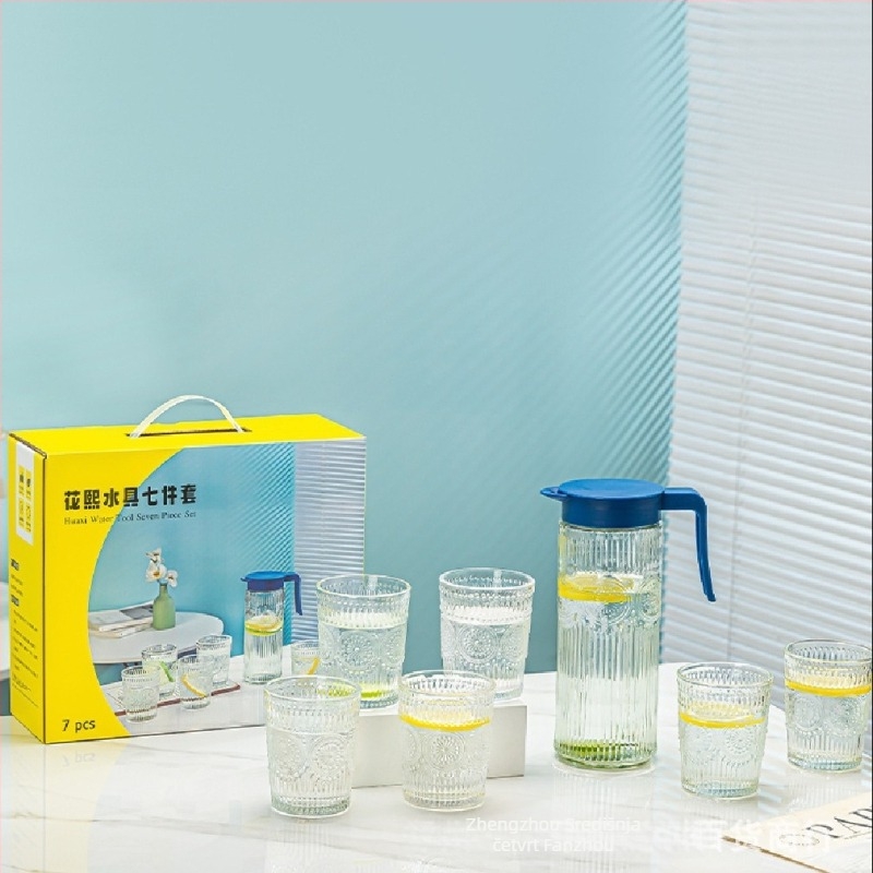 Pet dijelni stakleni set za vodu, Nine days, staklo od soda-lime, moderan minimalistički stil, pogodan za poslovne i promotivne darove