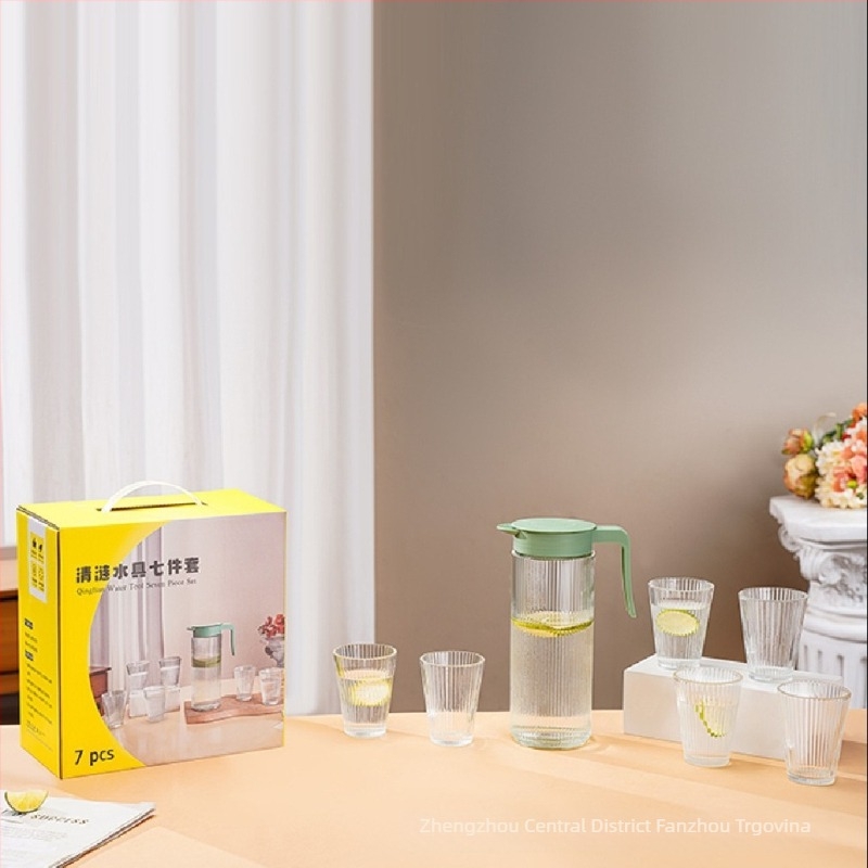 Pet dijelni stakleni set za vodu, Nine days, staklo od soda-lime, moderan minimalistički stil, pogodan za poslovne i promotivne darove