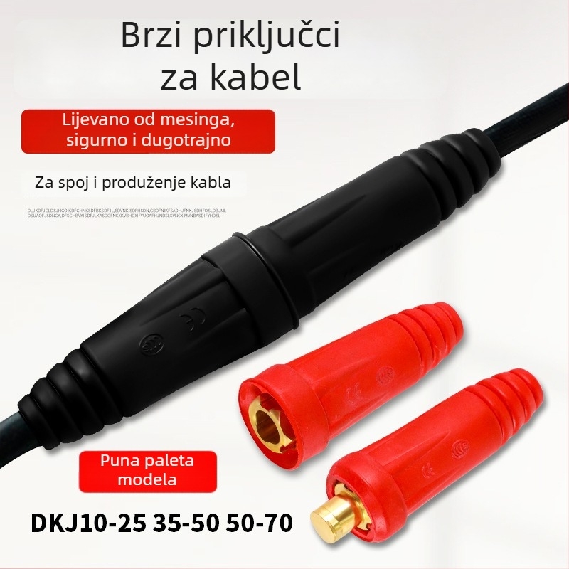 Euro-stil spoj za kabel za zavarivanje — čisti bakar, bez olova, brzo spajanje