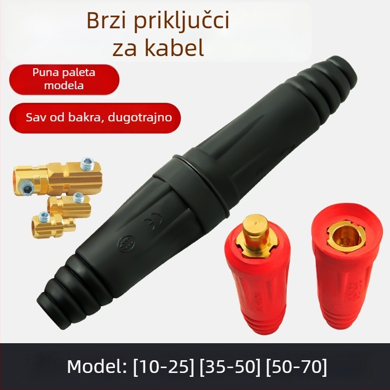 Euro-stil spoj za kabel za zavarivanje — čisti bakar, bez olova, brzo spajanje