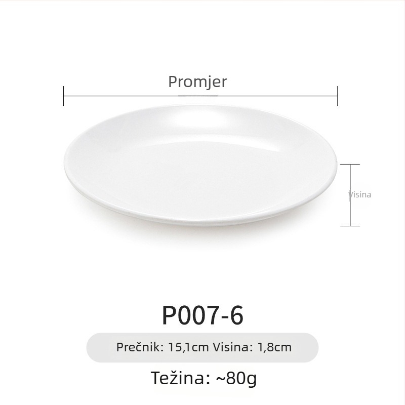 Melaminska ploča Yunnan Cross-Bridge Rice Noodle – okrugla podijeljena pločica, nordijskog stila; nije pogodna za mikrovalnu pećnicu