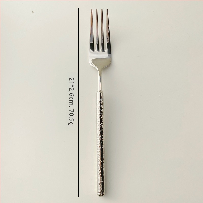 Set posuđa od 304 nehrđajućeg čelika: nož za steak, vilica i žlica s drškom u teksturi udubljenog kruga dijamantnog uzorka, ogledni završetak, minimalistički moderni stil