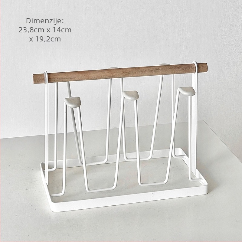 Barx držač za šalice čaja s odvodom i skladištenjem, viseći držač za staklene šalice, modernog jednostavnog stila, bez bušenja