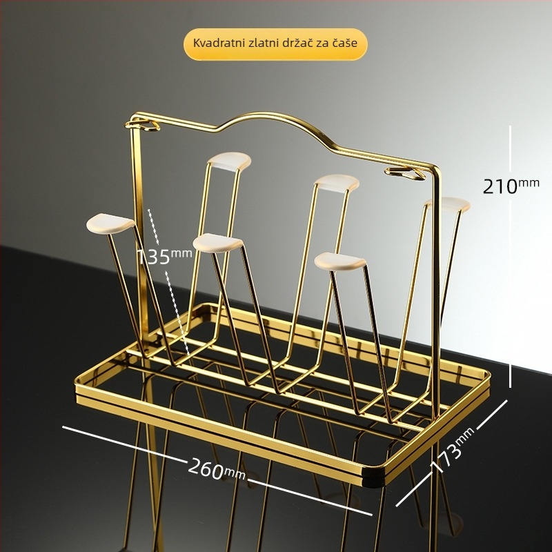 Držač čaša i spremnik za skladištenje staklenih čaša – bez bušenja, jednostavan stil, odvodnja