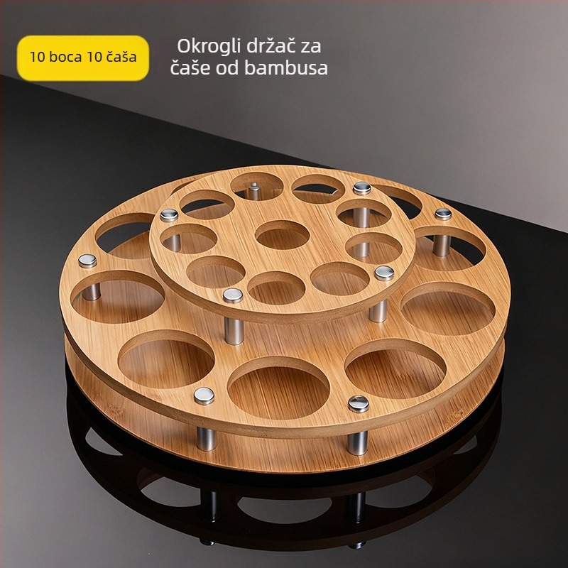 Držač čaša — drveni stojni izložbeni nosač za čaše, svijetao luksuzni retro stil, model Deer Cup Holder, lansiranje ljeta 2025.