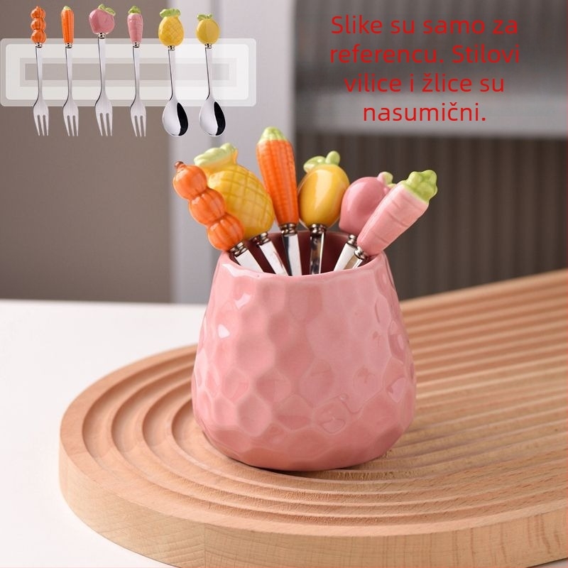 Guangshuhui 304 nehrđajući čelik vilica za voće za djecu, jednostavan stil Instagram