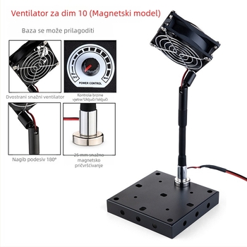 Profesionalna stanica za lemljenje s držačima, električna lemilica, lemna žica, povećalo, stolna lampa, ventilator za isisavanje dima, magnetski set za popravke