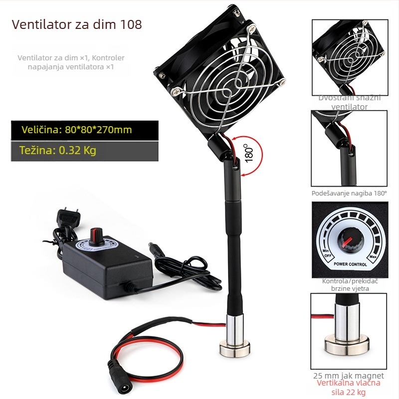 Profesionalna stanica za lemljenje s držačima, električna lemilica, lemna žica, povećalo, stolna lampa, ventilator za isisavanje dima, magnetski set za popravke