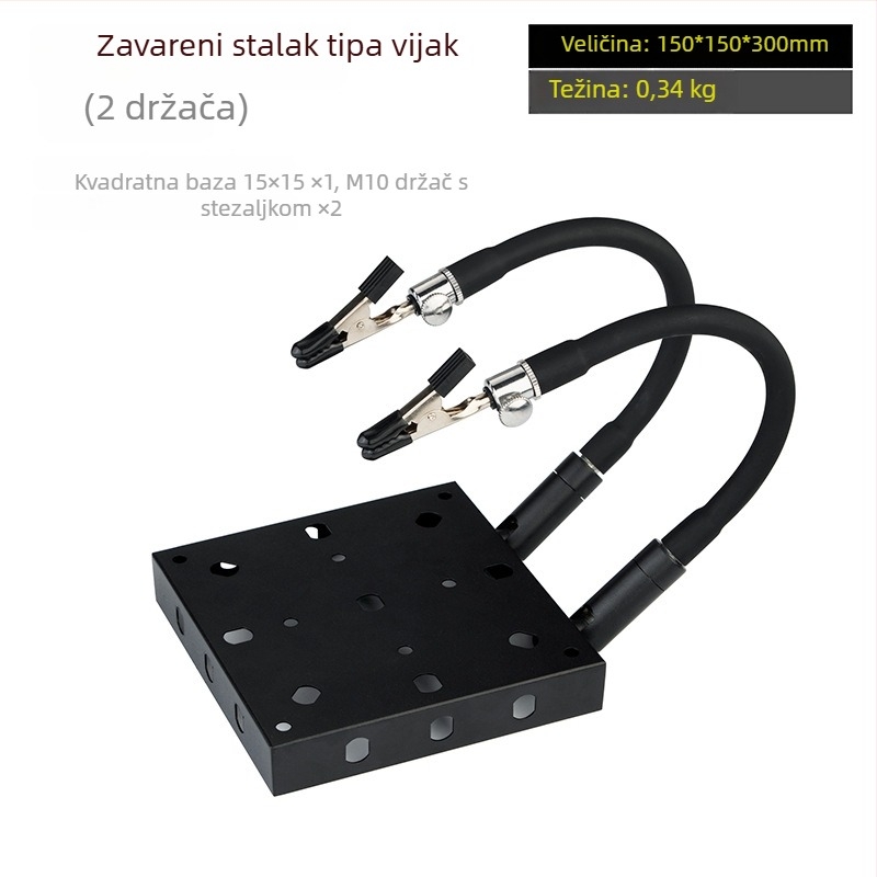 Profesionalna stanica za lemljenje s držačima, električna lemilica, lemna žica, povećalo, stolna lampa, ventilator za isisavanje dima, magnetski set za popravke
