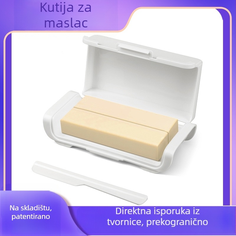 Kutija za skladištenje maslaca i sira sa poklopcem, pravokutna, za hladnjak i zamrzivač; materijal PP; tisak loga; mogućnost prilagodbe; marka Pindar