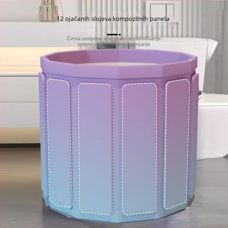 Klapajuća kadica za kupaće za odrasle — vodootporna tkanina + PVC konstrukcija; potpuno uranjanje s mjehurićima