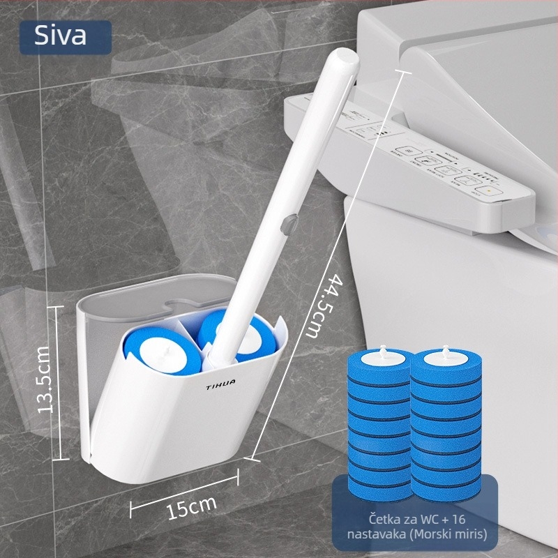 Jednokratna četka za WC s zamjenjivom glavom, zidni set, Moss flower, plastika, težina 481 g