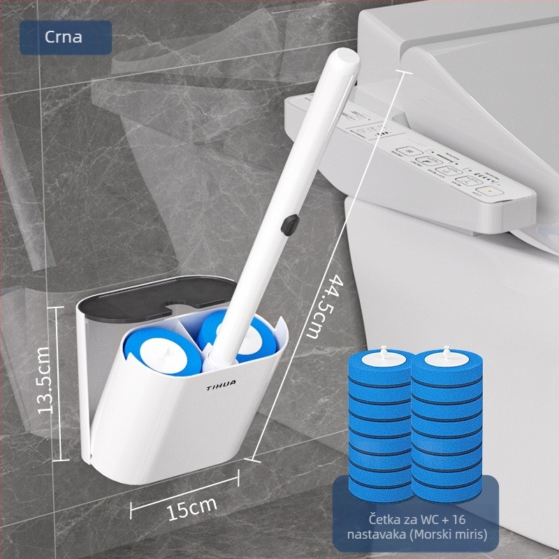 Jednokratna četka za WC s zamjenjivom glavom, zidni set, Moss flower, plastika, težina 481 g