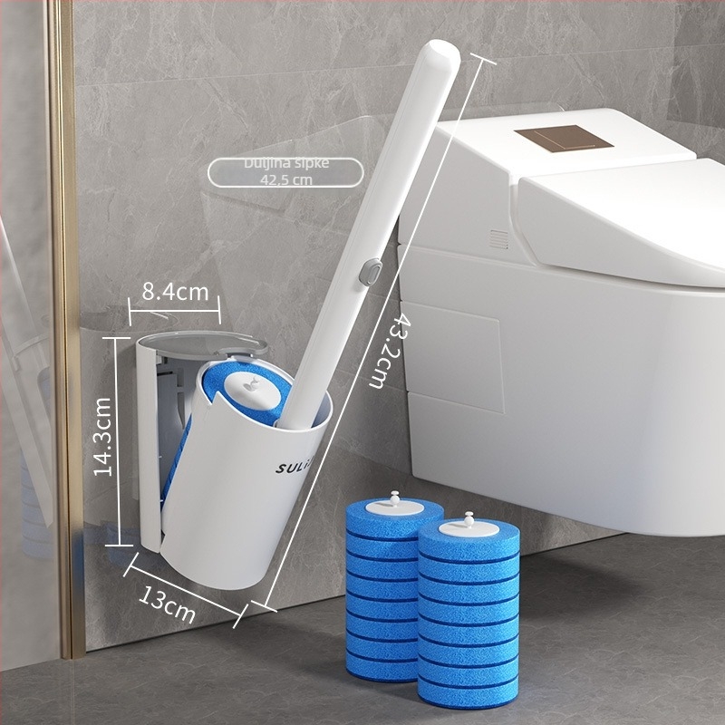 Jednokratna četka za WC s zamjenjivom glavom, zidni set, Moss flower, plastika, težina 481 g