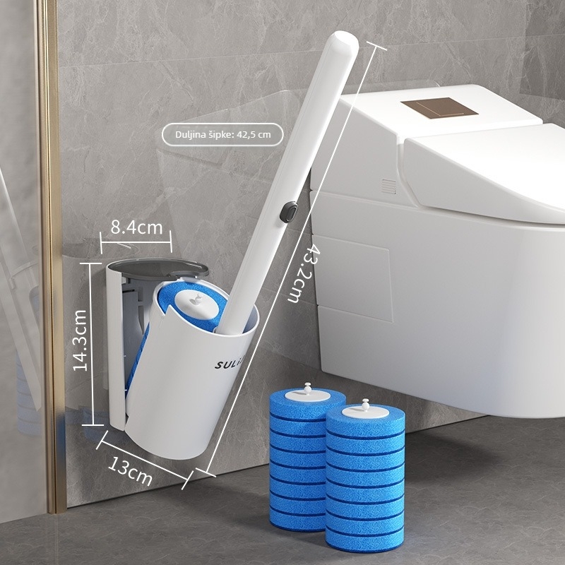 Jednokratna četka za WC s zamjenjivom glavom, zidni set, Moss flower, plastika, težina 481 g