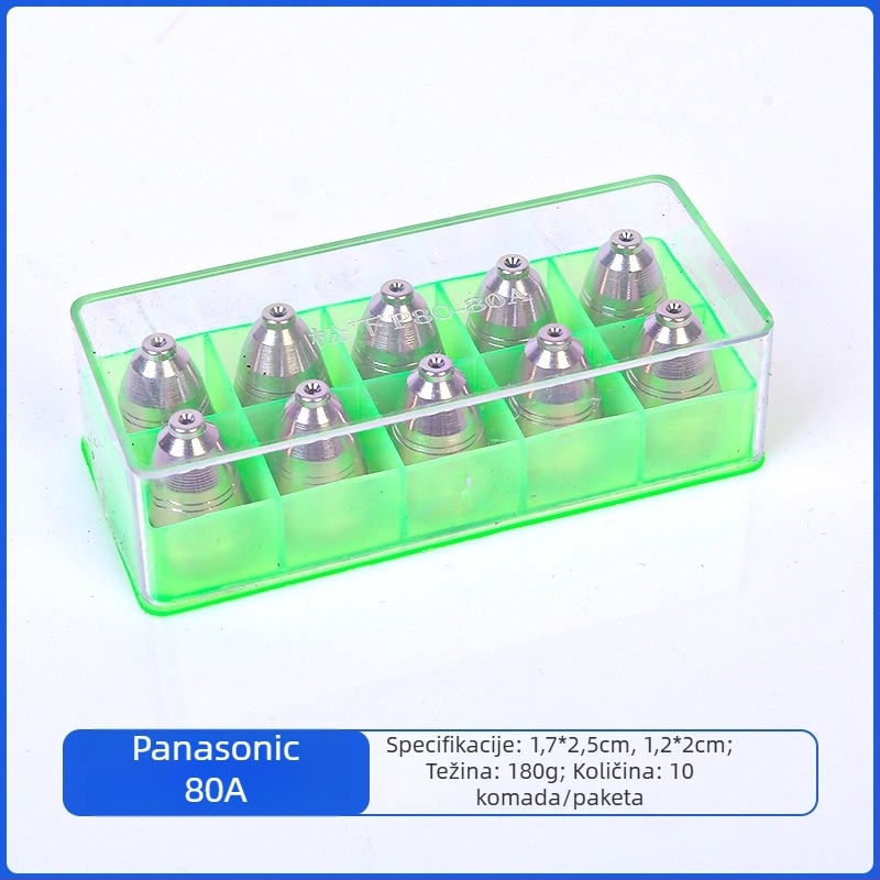 Set plazma mlaznica P80 za pištolu za rezanje – mlaznica i elektroda, kompatibilno s ugljičnim čelikom, nehrđajućim čelikom, bakrom i aluminijem