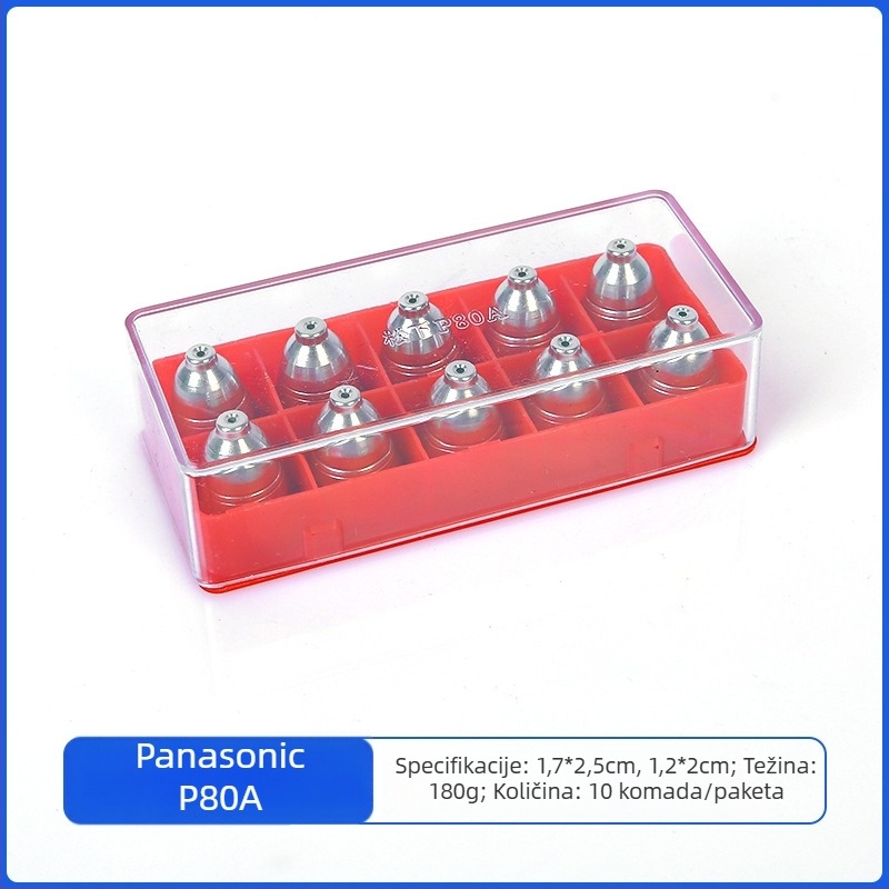 Set plazma mlaznica P80 za pištolu za rezanje – mlaznica i elektroda, kompatibilno s ugljičnim čelikom, nehrđajućim čelikom, bakrom i aluminijem