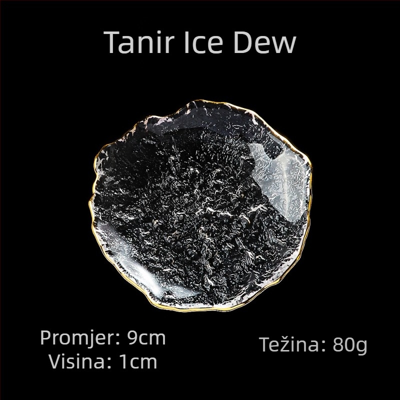 Staklena posuda za dip s ručno oslikanom površinom, nepravilnog oblika, u stilu Ins; pogodna za obroke, kavu i čaj.