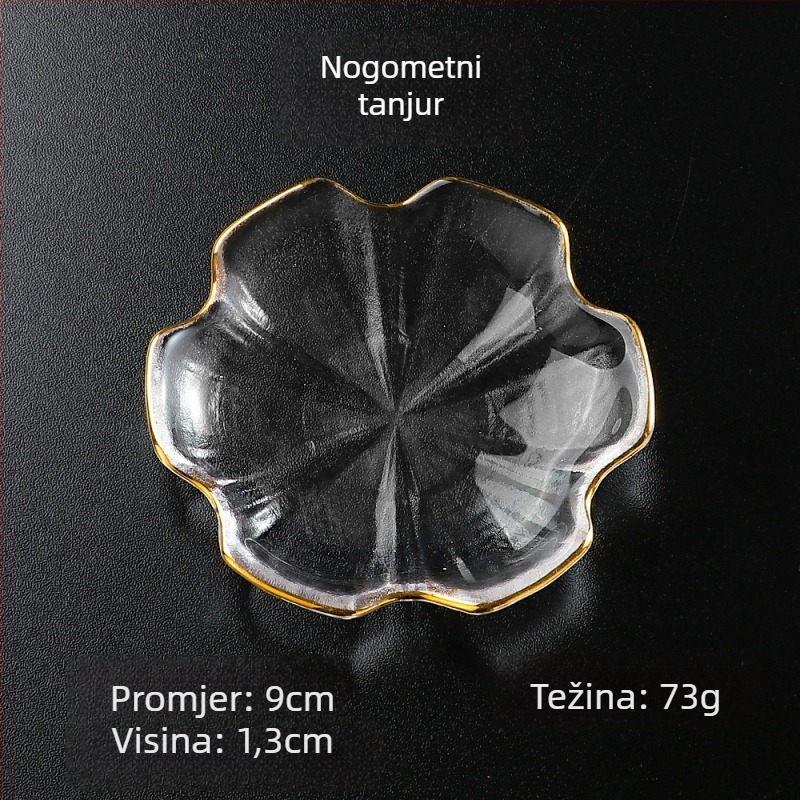 Staklena posuda za dip s ručno oslikanom površinom, nepravilnog oblika, u stilu Ins; pogodna za obroke, kavu i čaj.