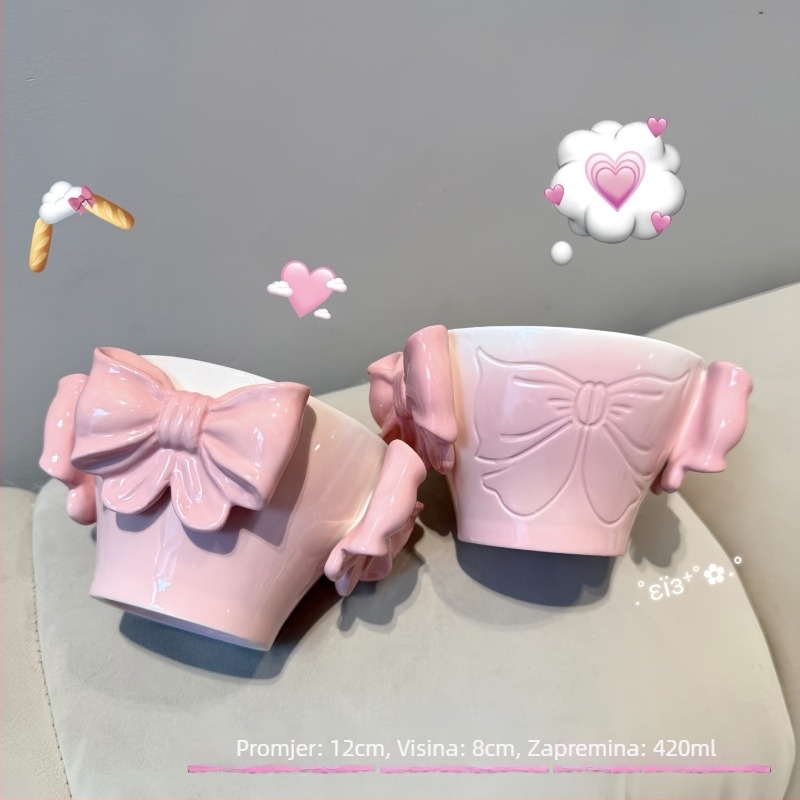 Porcelanski set posuđa - ručno izrađeno, sladak stil, svestrana upotreba, uključuje tanjure za jelo, desertne tanjure, tanjure za voće i doručak tanjur
