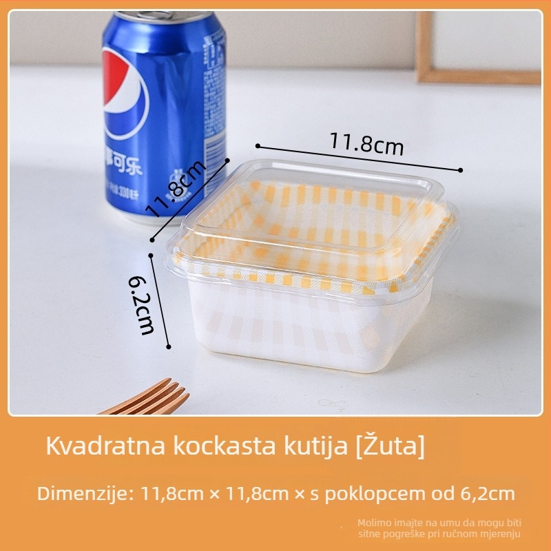Jednokratna prenosna kutija za pakiranje tiramisu sendviča – papir, biološki razgradiva, ispis logotipa, prilagodba, podrijetlo Zhejiang
