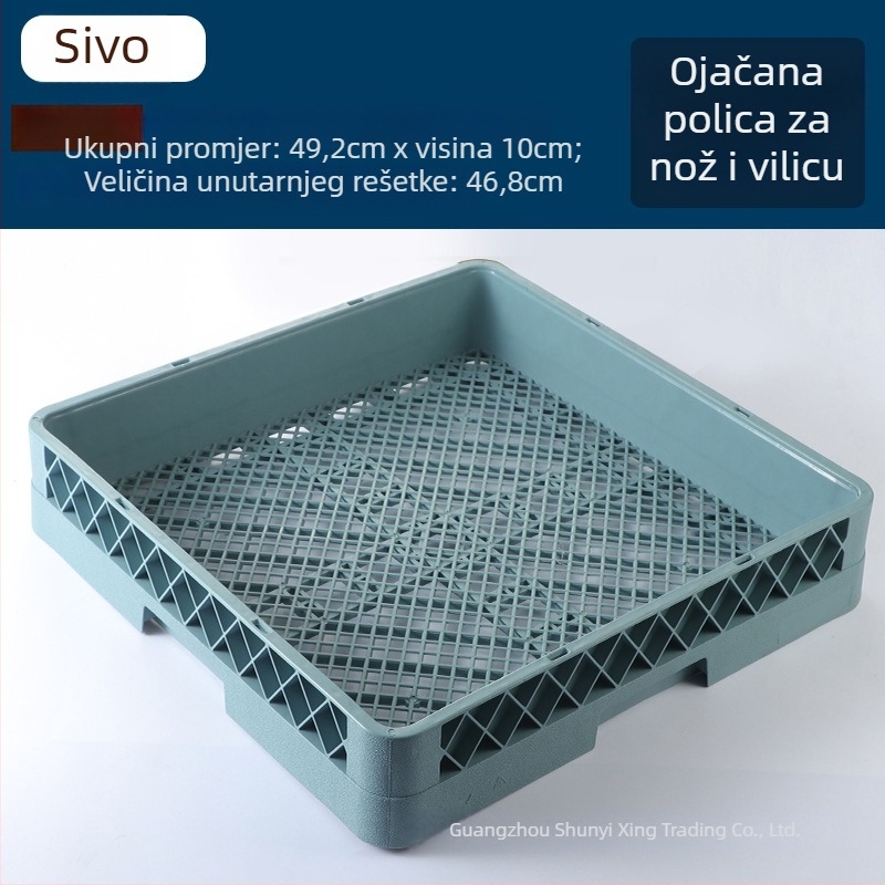 Košara za posuđe za perilicu, kvadratna plastična, 25 šiljaka, dizajn bez odvoda