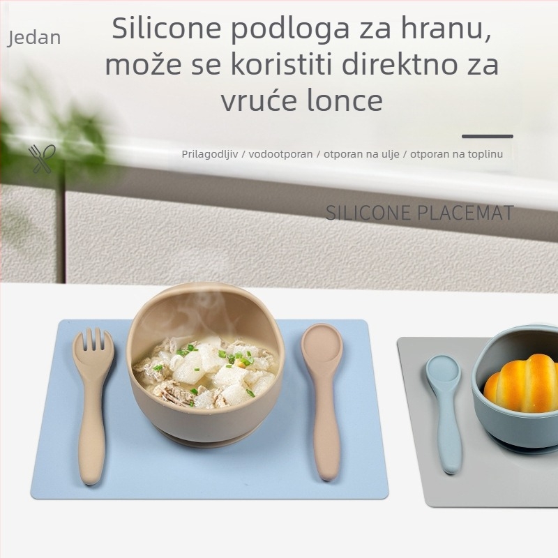 Silikonski podmetač za stol, prehrambena kvaliteta, toplinska izolacija, kvadratnog oblika, mogućnost ispisa uzorka