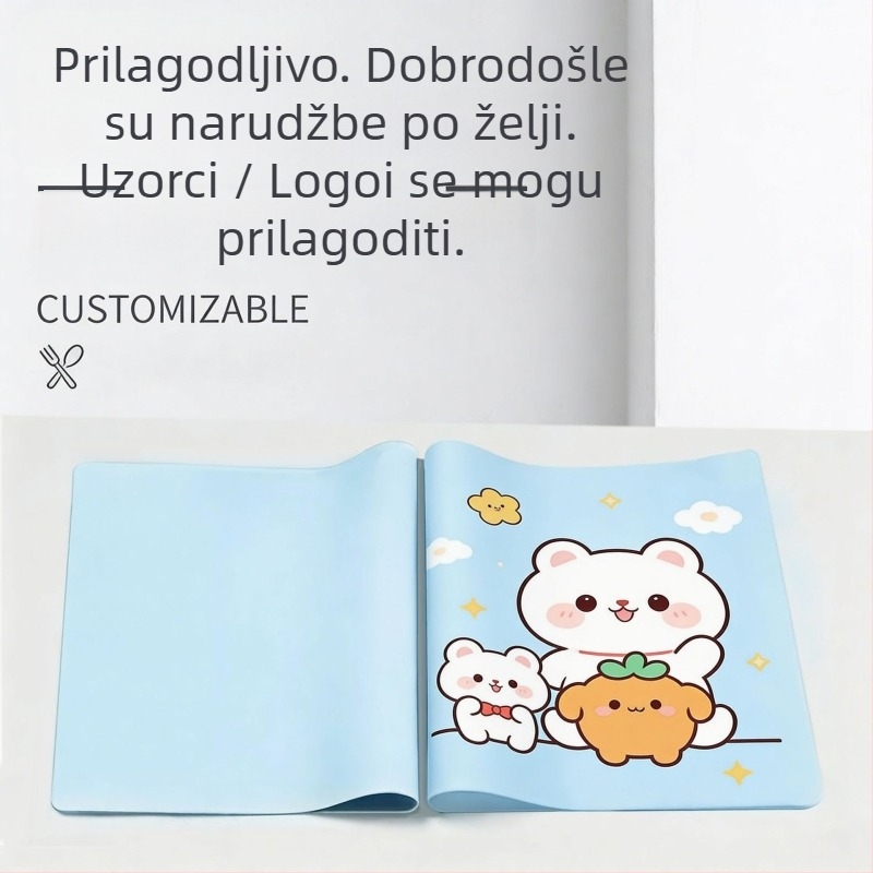 Silikonski podmetač za stol, prehrambena kvaliteta, toplinska izolacija, kvadratnog oblika, mogućnost ispisa uzorka